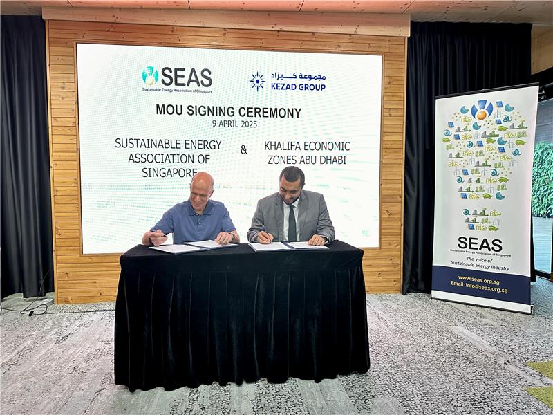 SEAS and KEZAD Sign MOU to Strengthen Sustainable Energy Collaboration and Boost Trade Between Singapore and UAE